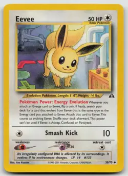 Pokemon Card Eevee Uncommon Neo Discovery 38/75 - Image 1