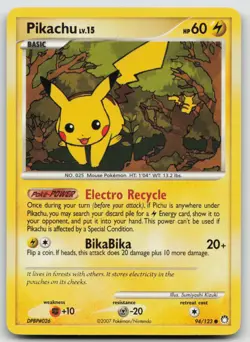Pokemon Card Pikachu Common Mysterious Treasures 94/123 - Image 1