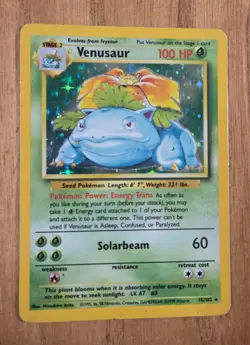 VENUSAUR - 15/102 - Base Set - Holo - Pokemon Trading Card 1999 100 hp - Image 5