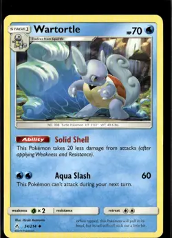 Pokemon Wartortle 34/214 Unbroken Bonds Non Holo Uncommon 2 Card Lot - Image 1