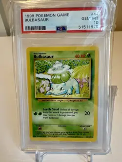 1999 POKEMON BASE SET UNLIMITED #44 BULBASAUR PSA 10 - Image 1