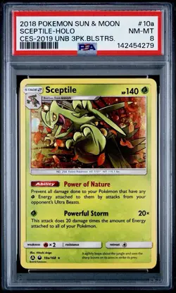 Sceptile 10a/168 Holo NM-MINT PSA 8. Pokemon S&M Black Star Promo Regrade - Image 1