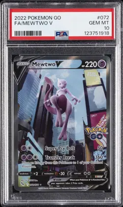 2022 POKEMON GO #072 FULL ART/MEWTWO V PSA 10 - Image 1