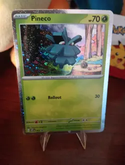 Pineco 061 **SWIRL** Scarlet & Violet Cosmos Holo Black Star Promo Pokemon NM/M - Image 1