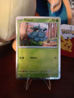 Pineco 061 **SWIRL** Scarlet & Violet Cosmos Holo Black Star Promo Pokemon NM/M - Image 2