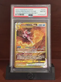 Pokemon Origin Forme Palkia VSTAR Secret Rare GG67 Crown Zenith PSA 8 Holo - Image 1