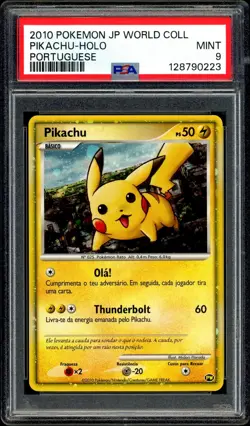 Pokemon PSA 9 Pikachu Holo Portuguese World Collection 2010 PW Promo - Image 3