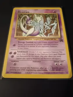 Pokemon TCG Card - Mewtwo (2000 12 WOTC Black Star Promo Vintage English) - Image 2