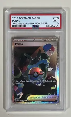 Pokemon TCG Penny Paldean Fates Trainer Holo Card 239/091 SIR PSA 9 MINT - Image 1