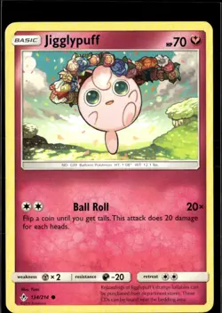 Pokemon Jigglypuff 134/214 Unbroken Bonds Non Holo Common 2 Card Lot - Image 1