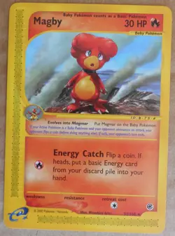 Magby 52/165 Rare Non-Holo Expedition Base Set Pokemon Card NM - Image 1