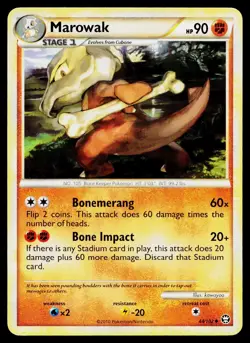 Marowak 44/102 Uncommon HGSS Triumphant Pokemon Lightly Played - Image 1