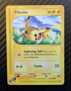 Pikachu 124/165 Expedition Base Set Regular LP Vintage 2002 Pokemon TCG - Image 1