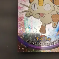1999 Topps #52 Meowth Holo Foil TV Animation Series 1 Pokemon Blue Logo NM - Image 2