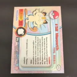 1999 Topps #52 Meowth Holo Foil TV Animation Series 1 Pokemon Blue Logo NM - Image 4