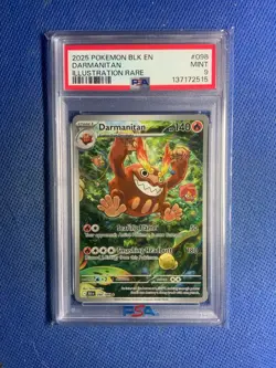 2025 POKEMON BLK EN DARMANITAN ILLUSTRATION RARE #098 Psa 9 - Image 1