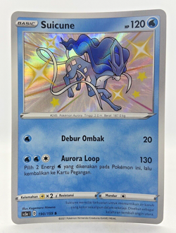Pokemon TCG Indonesia Suicune Shining Fates 190/159 Holo Shiny Holo Rare - Image 1
