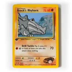 Pokemon - Brock's Rhyhorn - 1st Edition - 70/132 - Gym Heroes - Common Card - Image 1
