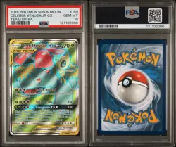 PSA 10 CELEBI & VENUSAUR GX #159 TEAM UP SUN & MOON TAG TEAM POKEMON GEM MINT - Image 3