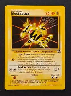 Pokemon Electabuzz #2 WoTC Black Star Promo *Rare/WB Gold Stamp* - Image 1