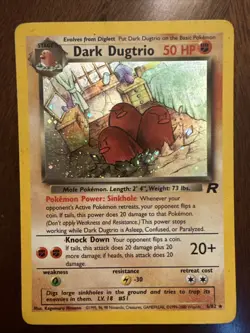 Pokemon Dark Dugtrio TCG 6/82 Rare Holo Team Rocket Vintage - LP/NM Pokemon Card - Image 1