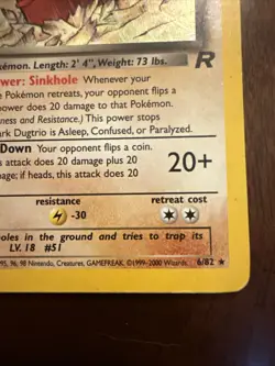 Pokemon Dark Dugtrio TCG 6/82 Rare Holo Team Rocket Vintage - LP/NM Pokemon Card - Image 4