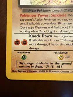 Pokemon Dark Dugtrio TCG 6/82 Rare Holo Team Rocket Vintage - LP/NM Pokemon Card - Image 5