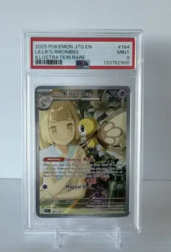 2025 Pokemon Lillie's Ribombee 164/159 Sv09: Journey Together Holo PSA 9 Mint - Image 1