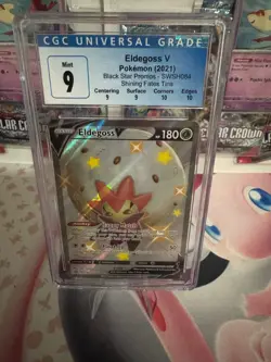 Pokemon Eldegoss V SWSH084 CGC 9 Mint Black Star Promo Shining Fates Full Art - Image 1
