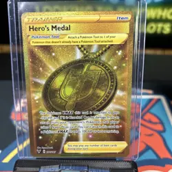 Hero's Medal 201/185 SWSH Vivid Voltage Secret Rare Pokemon - NM - Image 1