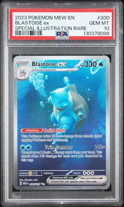 2023 POKEMON MEW EN-151 SPECIAL ILLUSTRATION RARE #200 BLASTOISE EX PSA 10 - Image 1
