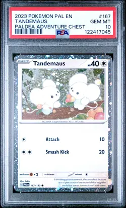 PSA 10 GEM MINT Pokemon TCG Tandemaus Paldea Adventure 167/193 Holo Promo Cosmos - Image 1