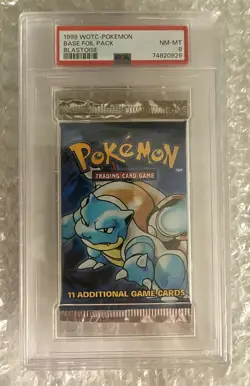 🔥 Pokemon Base Set Unlimited Booster Pack (Blastoise Art) Gem Mint PSA 8🔥 - Image 1