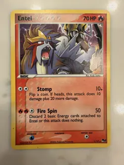 Pokemon TCG Entei 1/17 Pop Series 2 Holo Rare Card - Image 1