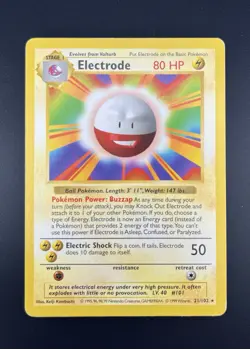 Pokemon Electrode Shadowless #21/102 Base Set Rare Card - Image 1