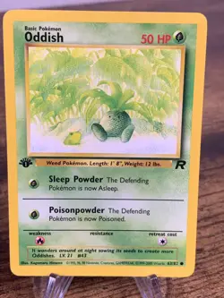 1ST EDITION Oddish 63/82 Common Team Rocket Set WOTC Pokemon Cards LP - Image 1