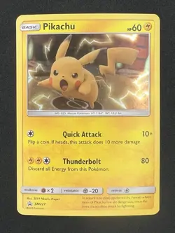 Pokemon TCG Pikachu SM227 Black Star Promo - Image 1