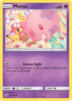 Munna 88/236 Common SM - Unified Minds Pokemon Card - Image 1