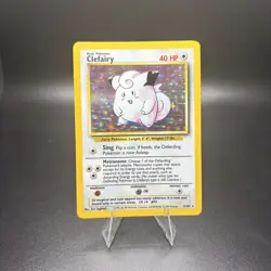 Pokemon TCG Clefairy Base Set Holo Rare Card 5/102 Vintage Near Mint/Light Play - Image 1