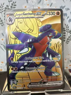 Pokemon TCG Cynthia's Garchomp EX 215/182, NM-Ultra Rare, Destined Rivals - Image 1
