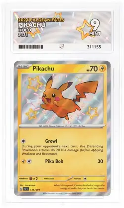 🔹ACE 9 MINT🔹Pikachu 131/091 Baby Shiny Rare🔸Paldean Fates 2024 Pokemon TCG - Image 1