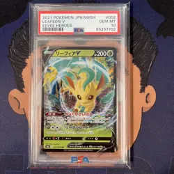 💎PSA 10 GEM MINT 2021 Pokemon Japanese Eevee Heroes LEAFEON V #002 - Image 2