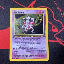 Pokemon TCG 1st Edition Mr. Mime 6/64 Jungle Holo LP - Image 1