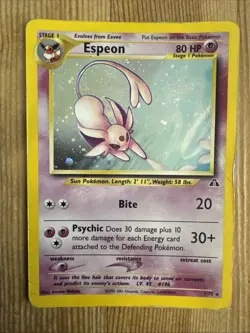 Espeon 1/75 Holo Rare - Pokemon TCG - 2001 Neo Discovery - DAMAGED - Image 1