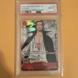 2022 One Piece MANGA SHANKS OP01-120 Romance Dawn Alt Art Secret Rare JPN PSA 10 - Image 1