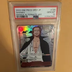 2022 One Piece MANGA SHANKS OP01-120 Romance Dawn Alt Art Secret Rare JPN PSA 10 - Image 3