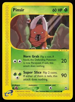 Pinsir 101/147 Common Aquapolis Pokemon Card - Image 1