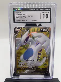 Lugia V 185/195 Silver Tempest Ultra Rare Full Art Holo CGC 10 Pokemon Card - Image 1