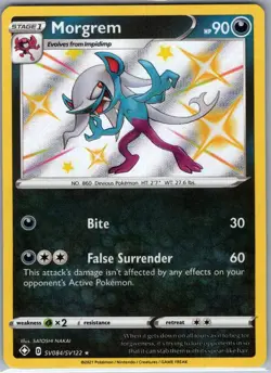 Morgrem SV084/SV122 Shining Fates: Shiny Vault - Pokemon Card - NM - Image 1