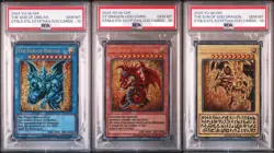 PSA10 Yu-Gi-Oh God Cards Slifer Obelisk Ra Stainless Steel Set 3 Sequential - Image 1